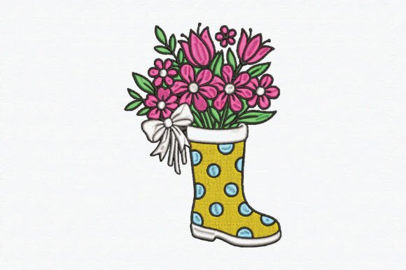 Boot with Flowers Embroidery Design Review