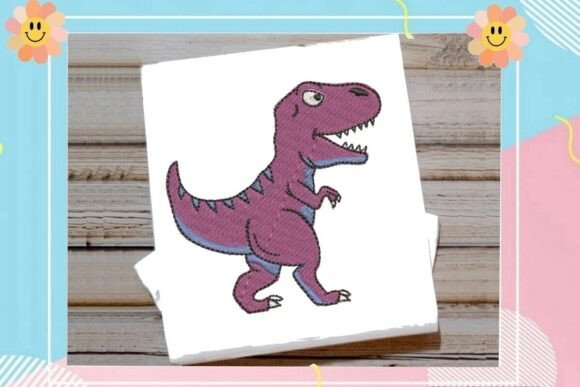 Cute Purple T-Rex Dinosaur Embroidery Review