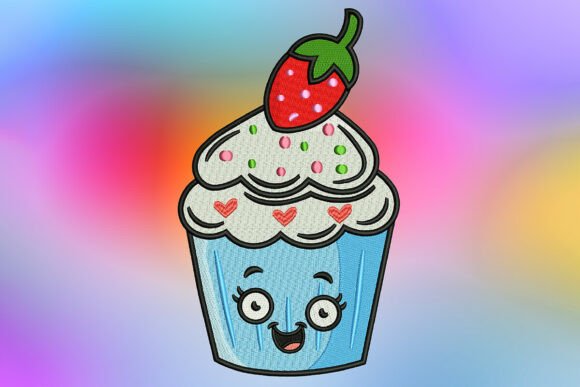 Cute Vanilla Strawberry Cupcake Embroidery Review