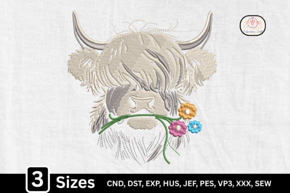 Highland Cow with Flowers Embroidery Review