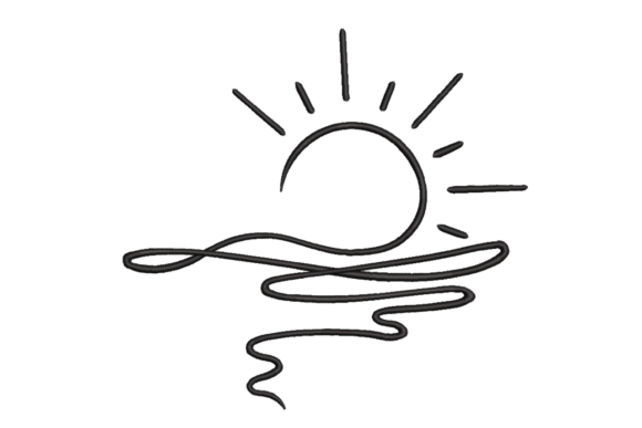Minimalist Sunset Line Art