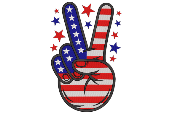 Patriotic Peace Sign Hand