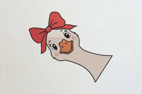 Peeking Duck with Red Hair Bow: A Seasonal Embroidery Review